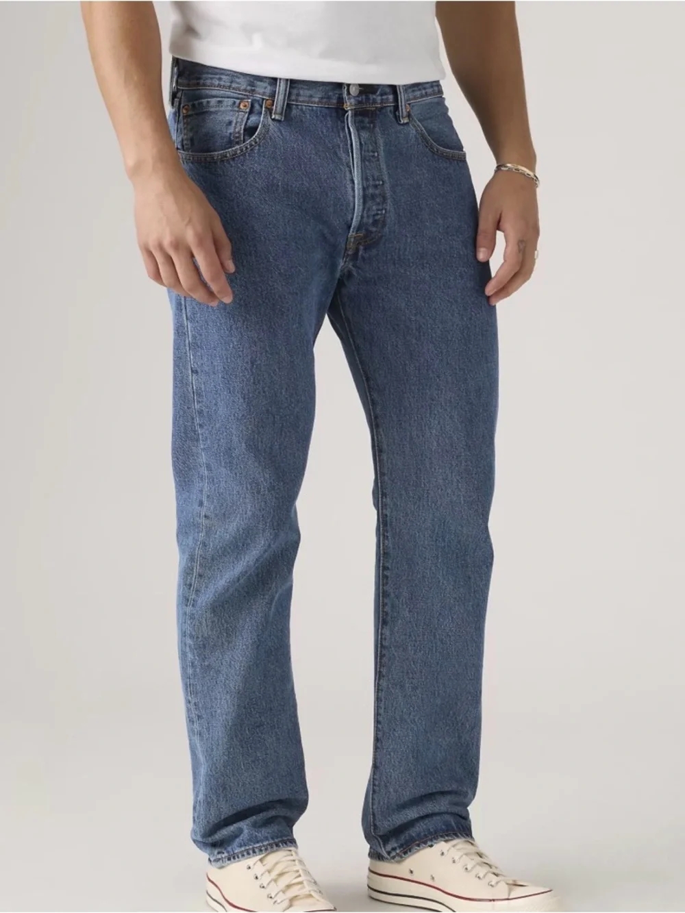 Levi's Men's Original Vintage 501 Button Fly Straight Leg Blue Jeans